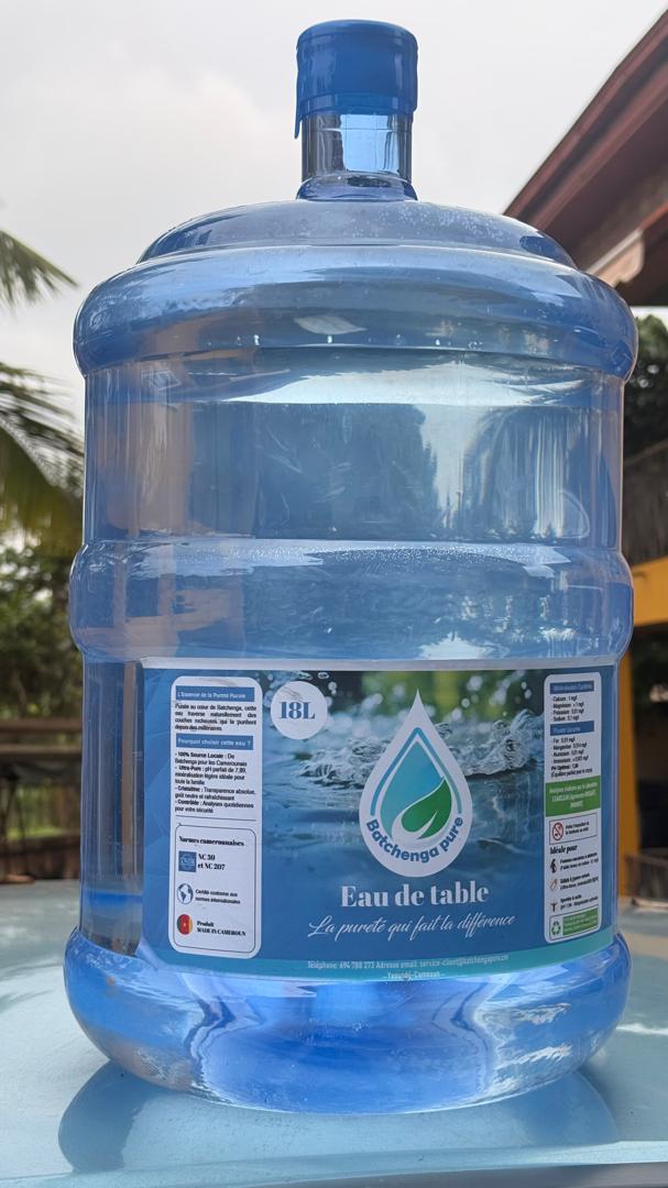 Bonbonne Batchenga Pure 18L avec étiquette Eau de table